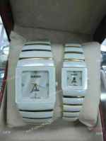 Rado Jubile 2-Tone White Ceramic Copy Watch - Diamond Markers